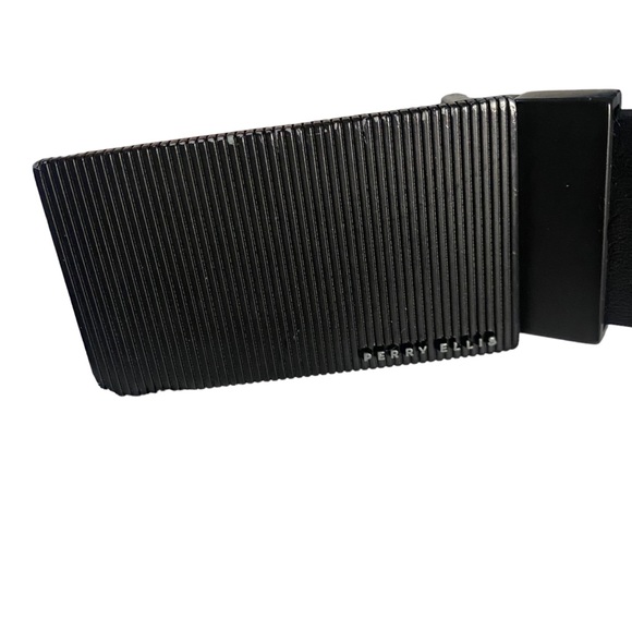 Perry Ellis HP02957 34/85 Bonded Leather Reversible Black to Gray Men's Belt - Picture 3 of 12